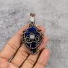 Blue Flash Labradorite & Rainbow Moonstone Pendant, 999 Copper Wire Wrapped Jewelry, Handmade Pendant Gemstone Jewelry