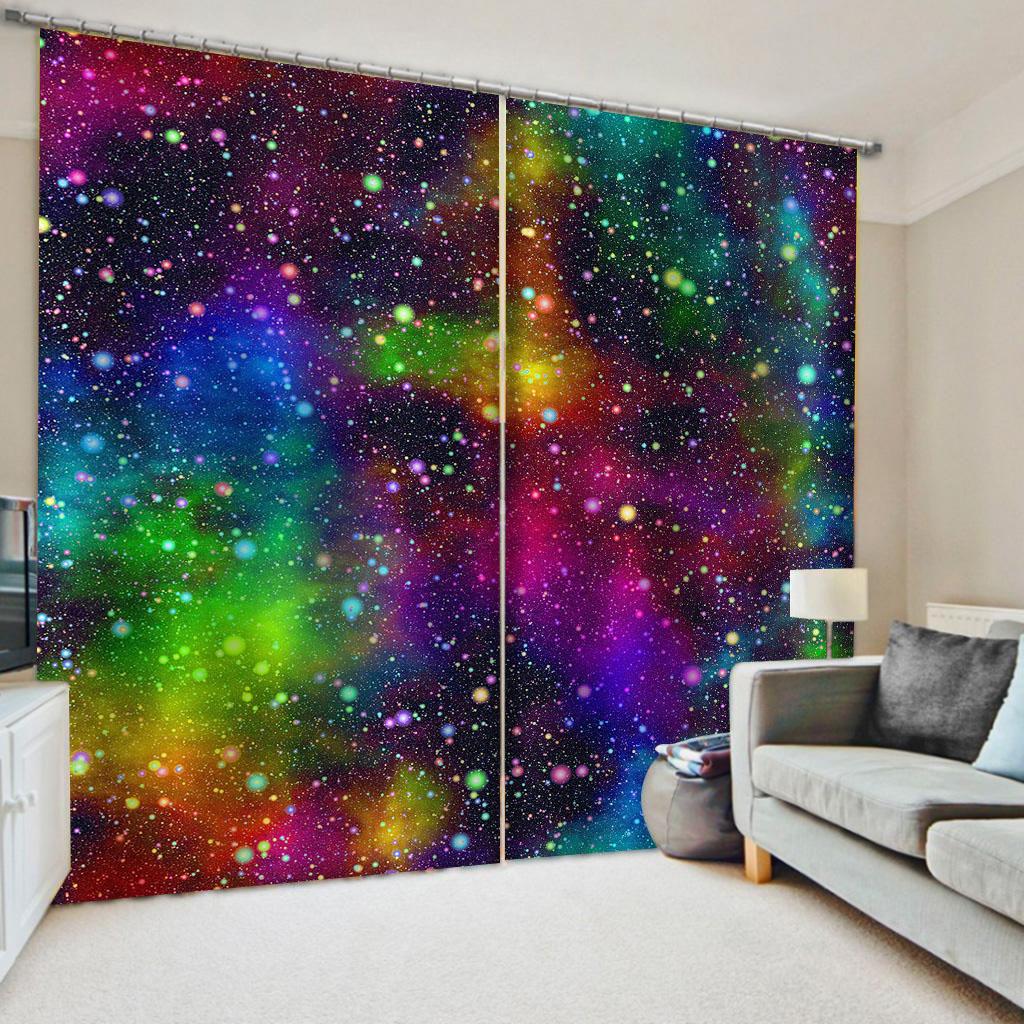 Beautiful Round Moon Star Sky Sea Ocean Window Curtains Blinds For Living Room Kids Bedroom Bathroom Kicthen Door Home Decor2Pcs