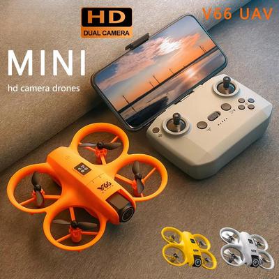 2025 V66 Mini Drone 4k HD Camera WiFi Obstacle Avoidance Foldable Quadcopter Remote Control Helicopter Children's Toy Gift Optical Flow Positioning