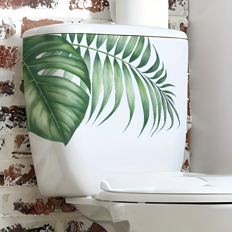 Toilet Tank Toilet Lid Decals - PVC Self-adhesive Bathroom Accessories Decorative Decals, Leaf Patterns, Home Wall Decoration