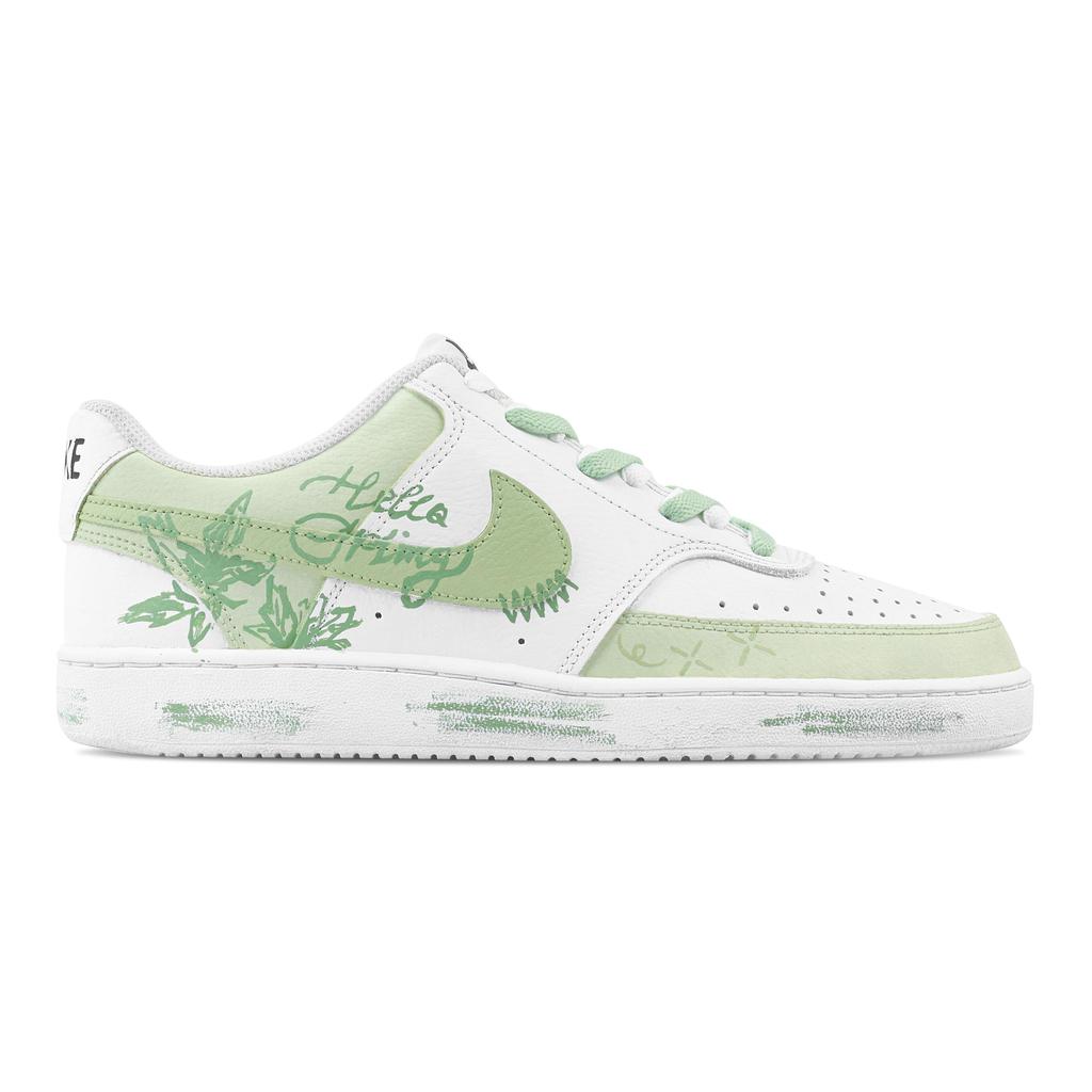 Nike Court Vision 1 Mint, Heart Box Abrasion Resistant Low Top Skateboard Shoes Men's Green White DH2987-101(Team529--)