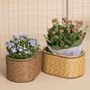 Natural Flower Plant Basket With Woven Rattan Design For Indoor And Outdoor Use Perfect For Herbs And Potted Flower Use