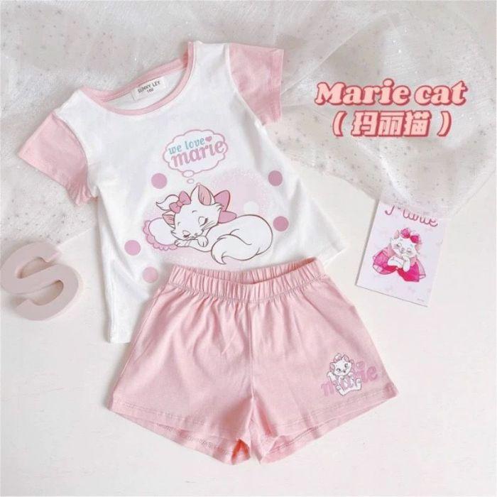 Girls Summer Cartoon Short Sleeve 2 Piece Pajama Set Cute and Stylish