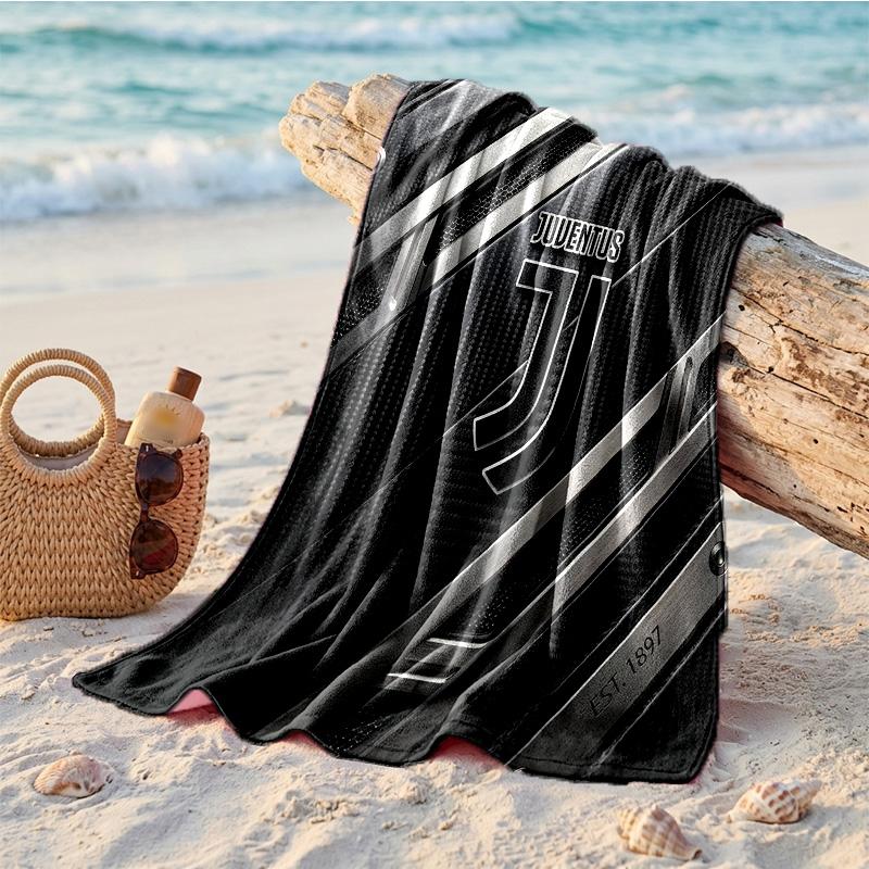 Asciugamano da Spiaggia in Microfibra con Stampa Juventus FC Asciugatura Rapida Assorbente Grande Asciugamano per Spiaggia Nuoto Viaggio
