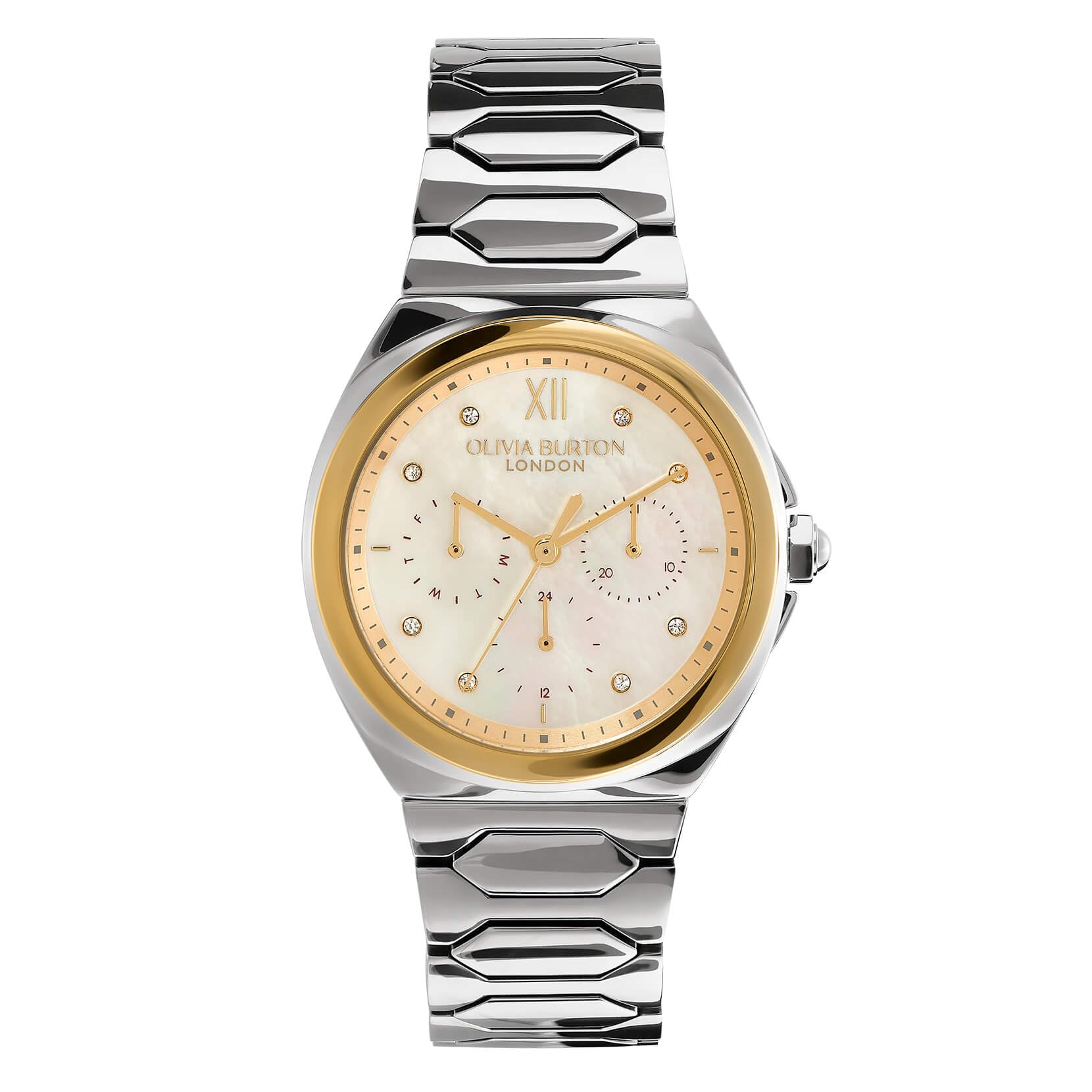 

Authorized Distributor Olivia Burton Watch Ladies ob24000152 Sports Luxe 36mm Luster Silver Gold Multifunction White MOP Bracelet [OLIVIA BURTON] &