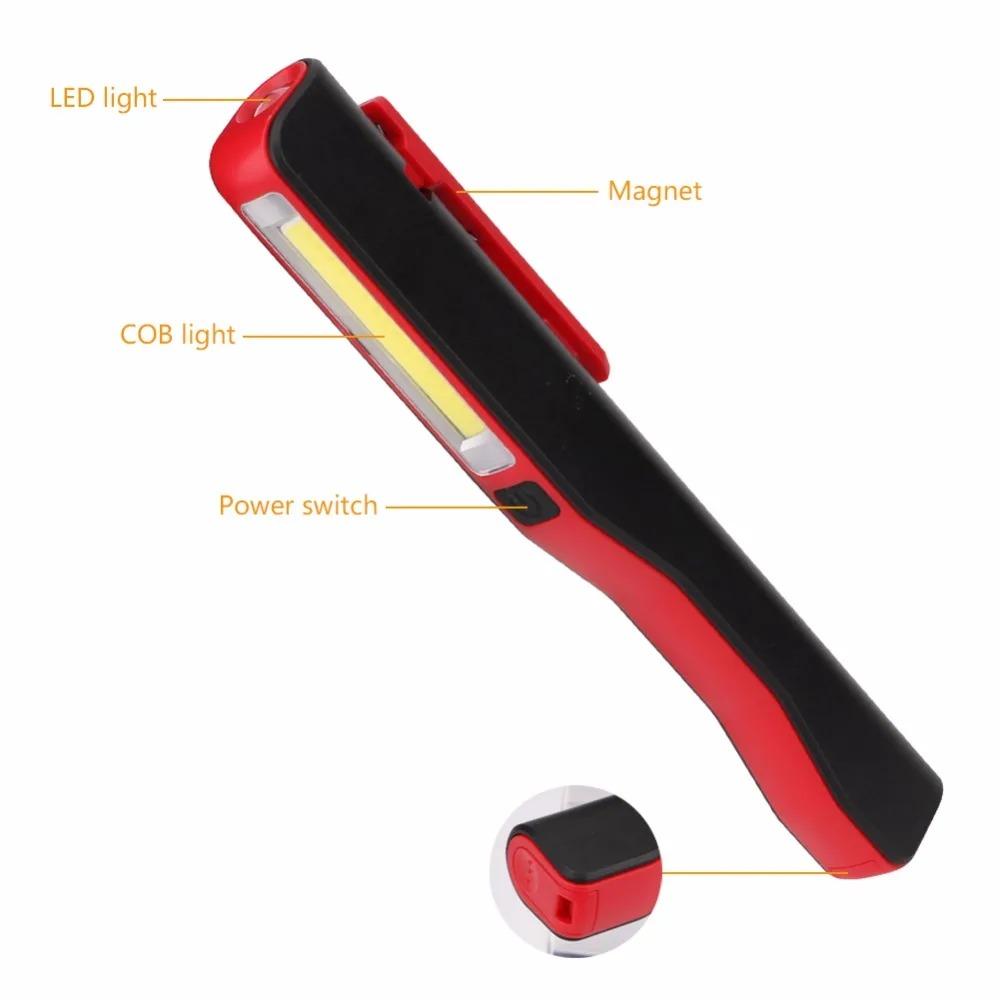 Powerful COB LED Work Light Car Multifunction Lamp Magnetic Mini USBRechargeable Pen Clip Torch Flashlight Work Lnspection Light
