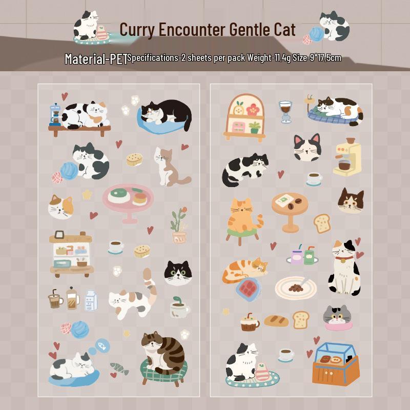 Yuxian Pet Stickers: Cute Cat Patterns for DIY Planner Decoration & Collage