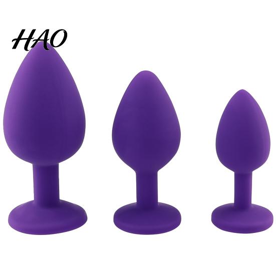 Butt Plug Anal Waterproof Rhinestone Design 3 Colors Sex Toy for Couples