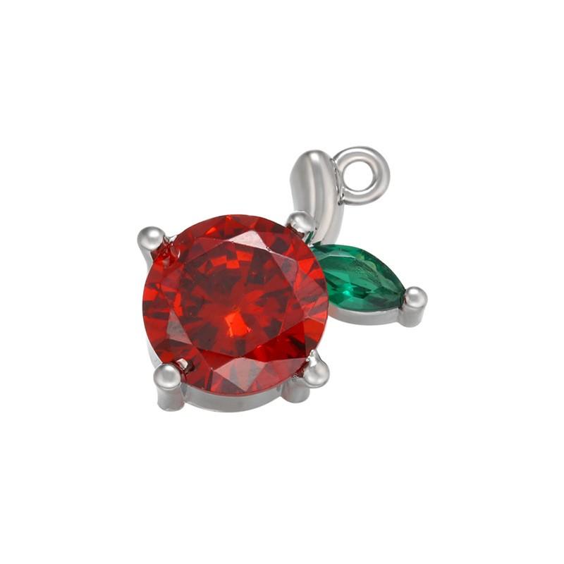 ZHUKOU Fruit Party Gold Plated Inlaid Zirconia Sweet And Cute Fruit Metal Pendant For DIY Jewellery Accessories 1 Pcs