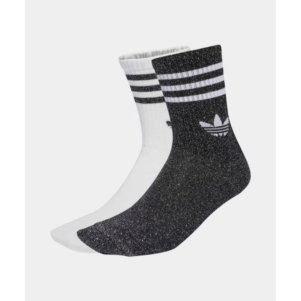 adidas 3-Stripe Glitter Crew Socks 2 Pairs - White:Black JV6049 5580262