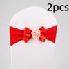 2pcs Vintage Satin Chair Sashes Band Multicolor Chair Back Flower Durable Chair Bow Tie  Birthday