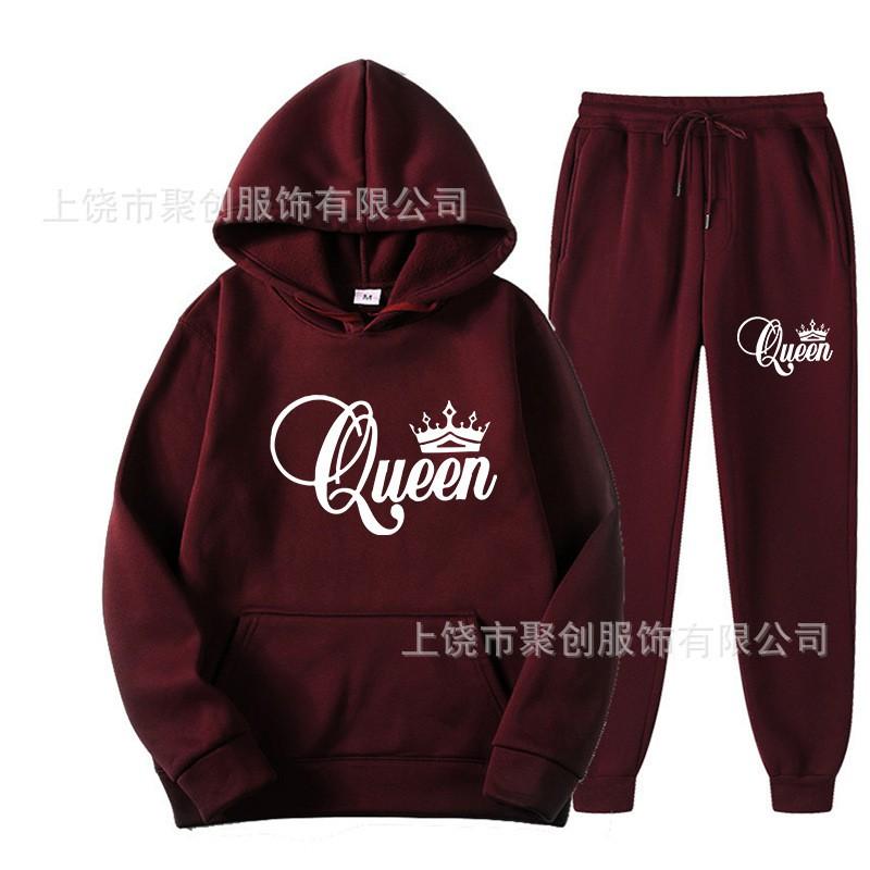 Mens Womens Hooded Sweatshirt Jogger Pants Set Casual Streetwear Outfit Sporty Loose Fit