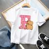Cute Capibala Letter Printed Short Sleeved Pure Cotton Tshirt for Children Comfortable and Breathable Top Gift 2025