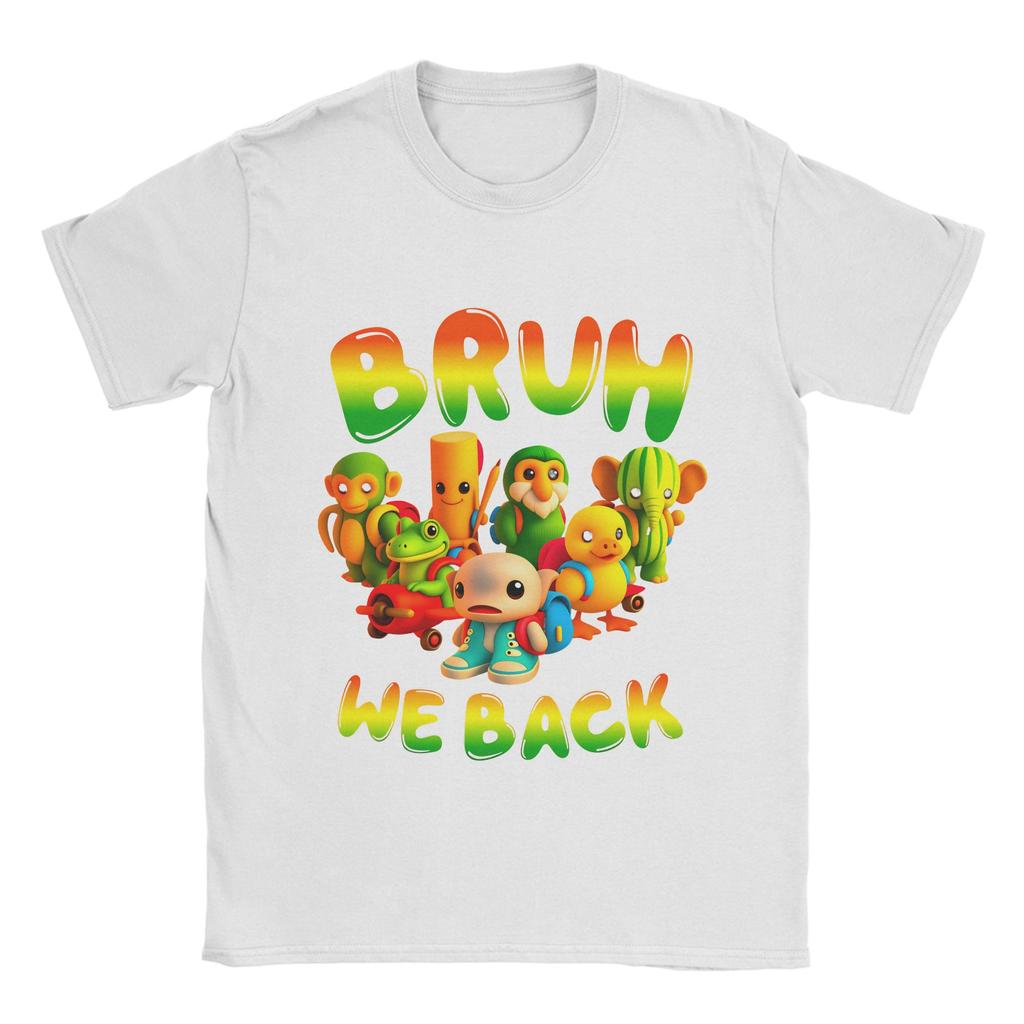 Italian Brainrot Meme Bruh Back To School T Shirt Summer Novelty T Shirts Man 100 Cotton Top Tees Short Sleeve Y2K Casual Tshirt