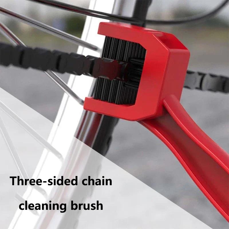 1PC Motorbike Chain Brush Plastic 3-sided Square Head Brush Motorcycle Brush Cleaning Chain Outdoor Scrub Road Care Tools
