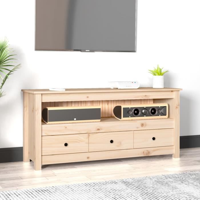 VidaXL Meuble TV 114x35x52 cm Bois de pin massif 821502