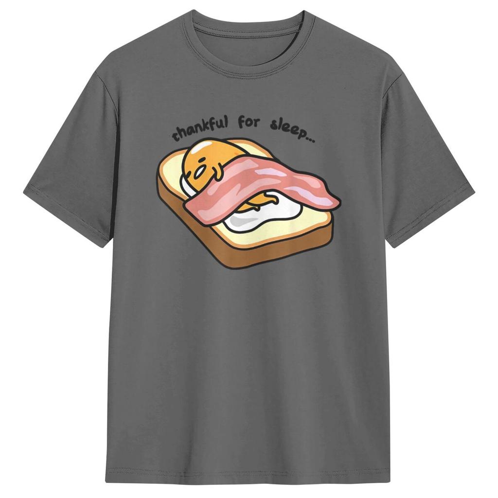 Men's Gudetama Thankful For Sleep Toasty T-Shirts 100% Cotton Top Tees Short-Sleeve T-Shirt O-Neck Harajuku Tshirt Plus Size 5XL