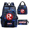 Schultaschen-Set mit Roblox-inspiriertem Aufdruck: Rucksack Lunchbox Federmäppchen Kinder Teenager 3.-9. Klasse Langlebig Wasserabweisend Oxford