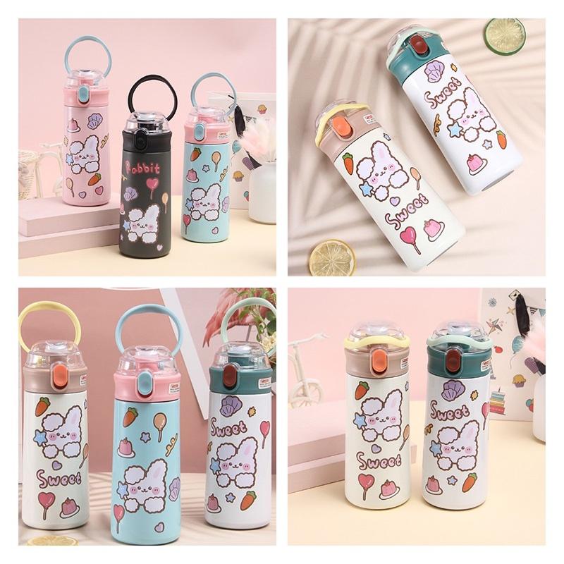 Insulated Cup With Cute Cartoon Design 304 Stainless Steel, Portable And Easy To Carry
