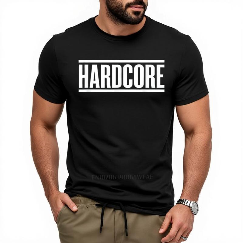 Men's Funny Hardcore Music Graphic T-Shirt Unisex Streetwear Harajuku Cotton Tee Birthday Gift
