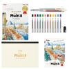 Pentel Art Multi 8 Mechanical Pencil with 8 Colored Leads, Refill Set Included, Limited Edition Original Sketchbook Included (XH804STSB)