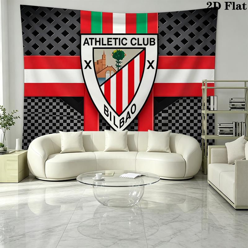 Athletic Bilbao Wall Tapestry Aesthetic Wall Hanging Printed Fabric Blanket Decorative Tapestries for Bedroom Living Room Home Decor