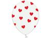Balloon 14 White With Red Hearts 1 Pc.