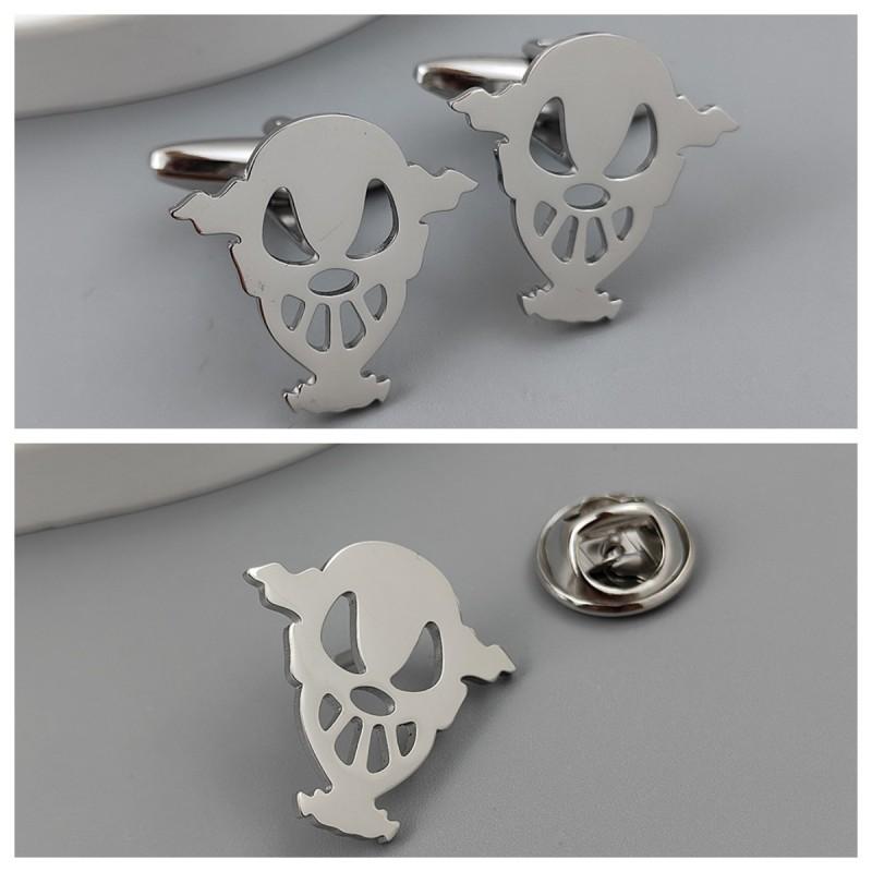 European American Broken Soul Clown Brooch Cufflinks Retro Middle Ancient Style Horror Easter Essential Clothing Accessories