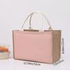 Upgraded Zipper Imitation Linen Men's Handbag Macaron Simple Fashion Lunch Bag Daily Outing Commuting Bag