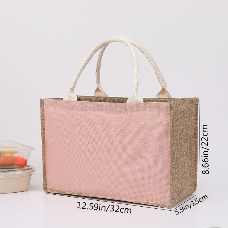 Upgraded Zipper Imitation Linen Men's Handbag Macaron Simple Fashion Lunch Bag Daily Outing Commuting Bag