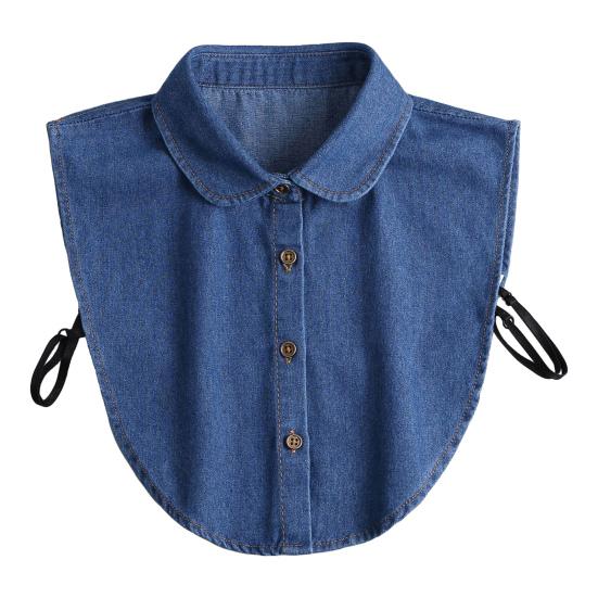 Denim Fake Collar Lapel Women Easy Button-On Shirt Collar Sweaters Dresses Jackets Layering Accessory