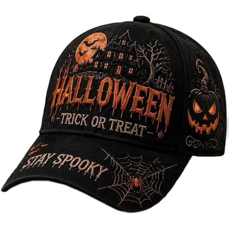 D print Halloween baseball cap women's spring and summer sunshade sun protection cap American style versatile fashion hat sun protection