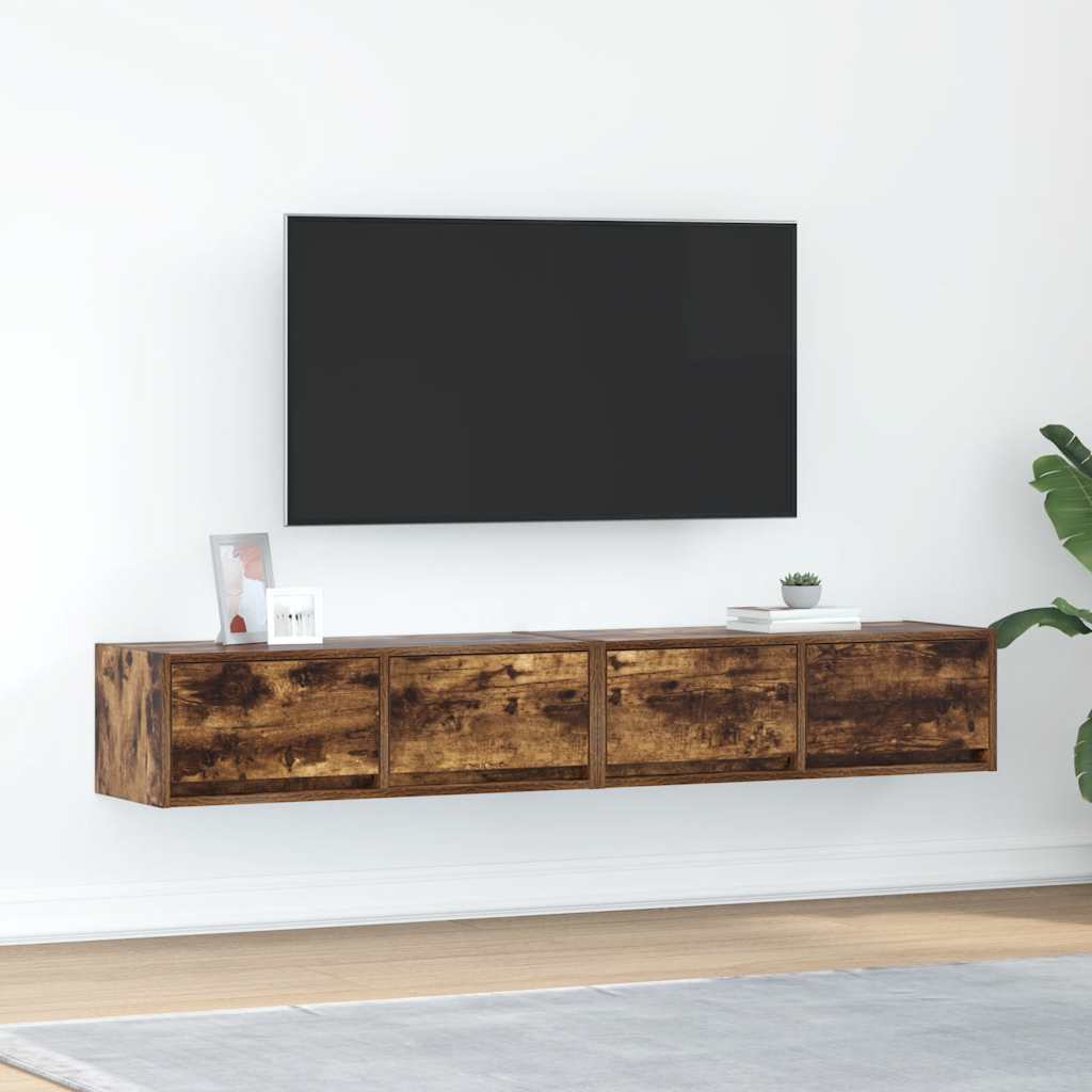 TV Cabinets 2 pcs Smoked Oak 80 x 31 x 25.5 cm Particleboard
