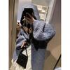 Fashion Loose Cardigan Knitted Hooded Women Sweater Solid Color Casual Coats Lantern Long Sleeves Office Large Knit Jacket Top Clothing