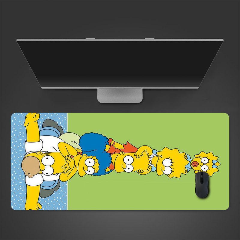 Simpsons Mouse Pad, Large Gaming Desk Mat, Non-slip XXL Mousepad for Laptop & Tablet, Mini PC Playmat with Stitched Edges