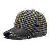 Fashion color thousand bird grid hard top baseball cap women's spring and autumn new personalized splicing cap men's trend