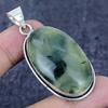 Prehnite Gemstone 925 Sterling Silver Jewelry Pendant 2.29"