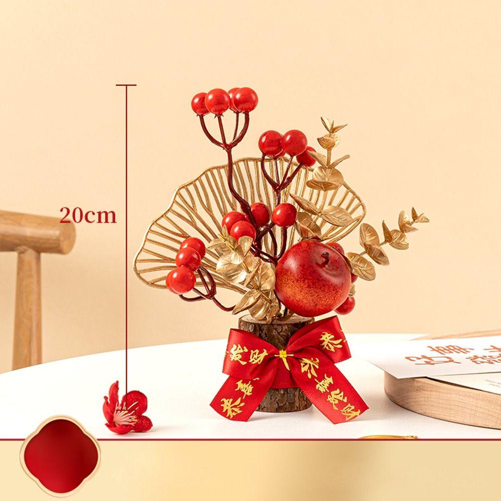 Red Berry Branch Spring Festival Pots Good Fortune New Year Pots Wedding Pots  Home Decor