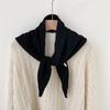 Solid Color Knitted Triangle Scarf Striped Cross Neckerchief Sweet Cross Scarves  Autumn Winter