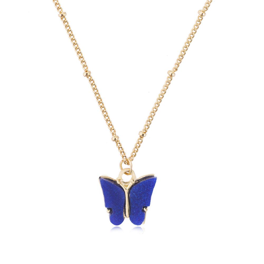 

Artistic Necklace Butterfly For Women In Alloy With Vibrant Color Combinations Dark Blue