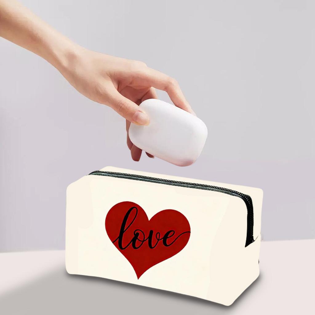 Valentine's Day Series Square Makeup Bag For Women, Large Capacity Storage Bag