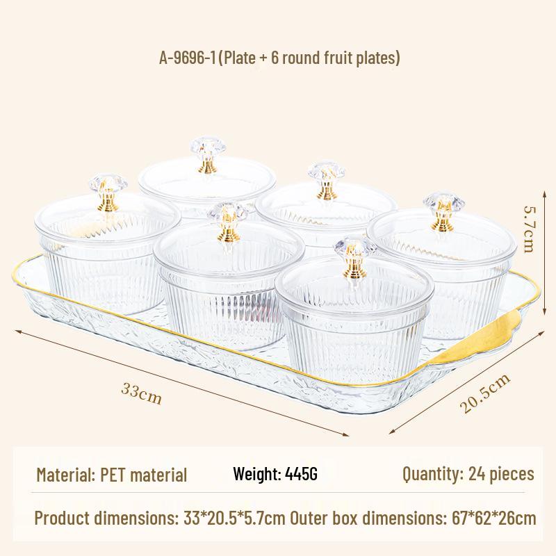 Multi-Grid Plastic Snack and Candy Dish for Home
