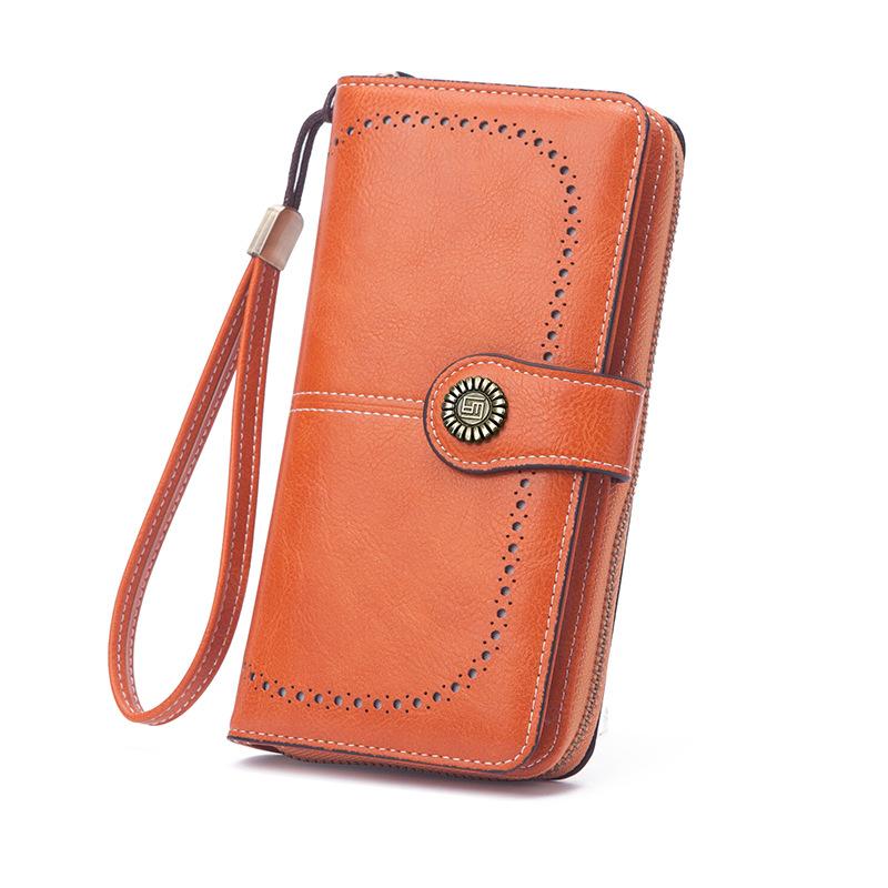 Portafoglio da donna in vera pelle Porta carte multiplo lungo Portafoglio RFID di grande capacità per borsa da donna per cellulare