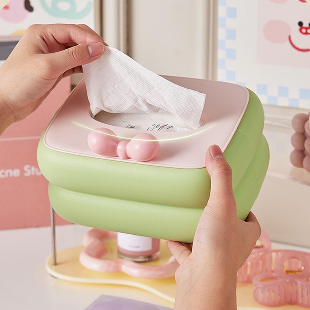 Candy Color  Tissue Box Cover Tissue Holder Dispenser Plastic Tissue Organizer for Night Stands Bedrooms Office