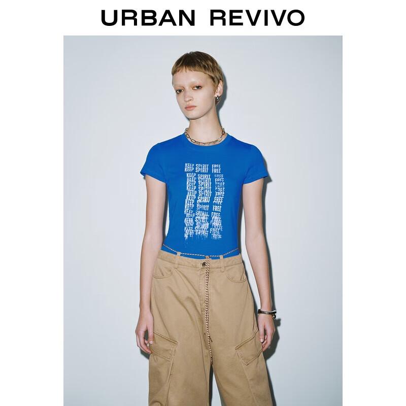 UR Women s 2025 Summer Slim Fit Letter Print T-Shirt M