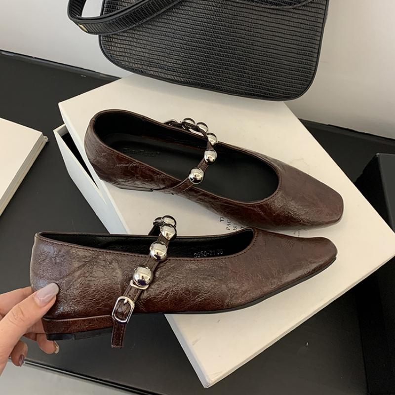 

Fashion Bailamos 2025 New Brand Women Flats Fashion Square Toe Shallow Mary Jane Shoes Soft Casual Ballet Shoes Slingback Shoes Mujer 39