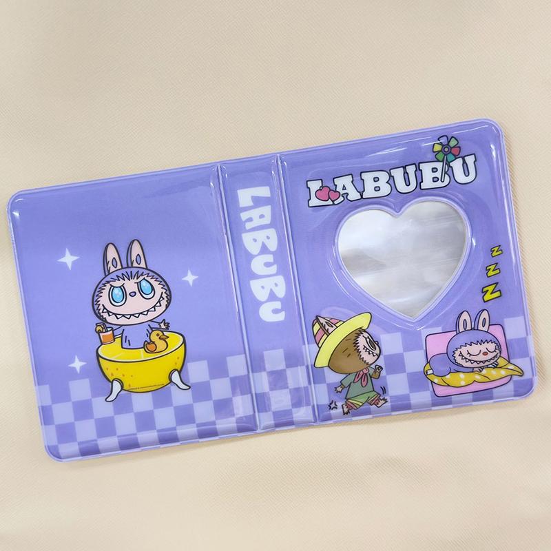 

Мультяшний міні-альбом Polaroid серії Labubu 3 дюйми, тримач для фотокарток, альбом для айдолів, тримач для фотокарток, колектор для карток, захисник для фотографій фіолетовий