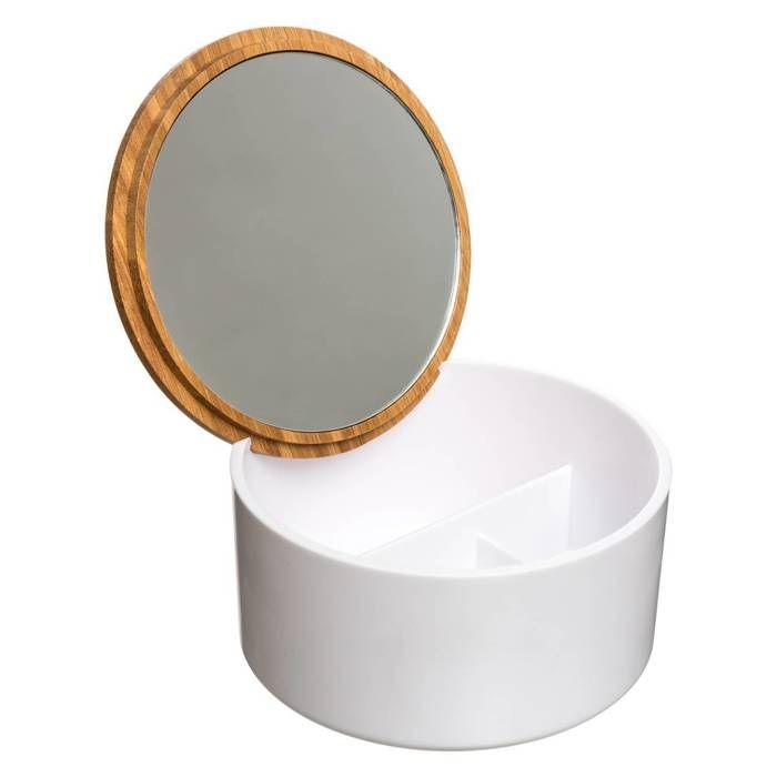 5five - boîte de rangement avec miroir "naturéo" blanc