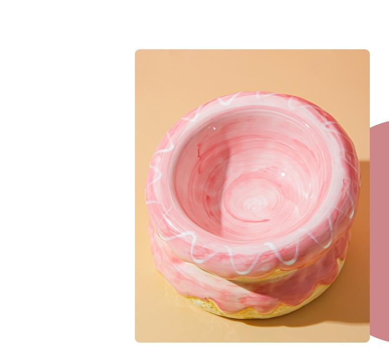 Ceramic Cat Bowl Donut Food Bowl Drinking Water Bowl Food Bowl Anti Tipping Cat Food Bowl Cat Food Bowl Water Bowl Dog Rice Bowl