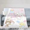 SSugar Bbunnies Kawaii Flannel Blanket  Cute Bunny Print Soft Throw Blanket for Bed Sofa Kids Bedroom Decor